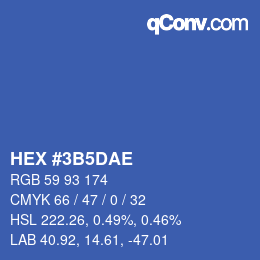 Color code: HEX #3B5DAE | qconv.com
