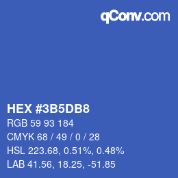 カラーコード: HEX #3B5DB8 | qconv.com