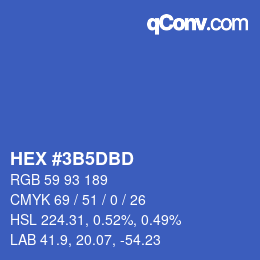 カラーコード: HEX #3B5DBD | qconv.com
