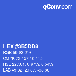 Color code: HEX #3B5DD8 | qconv.com