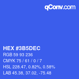 Color code: HEX #3B5DEC | qconv.com