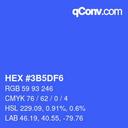 Color code: HEX #3B5DF6 | qconv.com