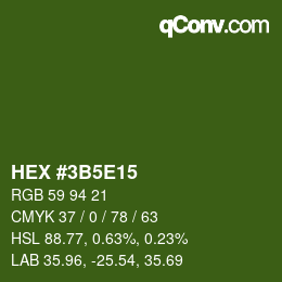 カラーコード: HEX #3B5E15 | qconv.com