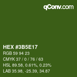Color code: HEX #3B5E17 | qconv.com