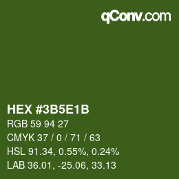Farbcode: HEX #3B5E1B | qconv.com