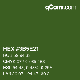 カラーコード: HEX #3B5E21 | qconv.com