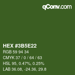 Color code: HEX #3B5E22 | qconv.com