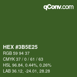 Farbcode: HEX #3B5E25 | qconv.com