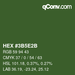 Farbcode: HEX #3B5E2B | qconv.com