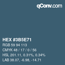 Color code: HEX #3B5E71 | qconv.com