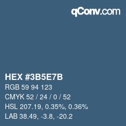 Color code: HEX #3B5E7B | qconv.com