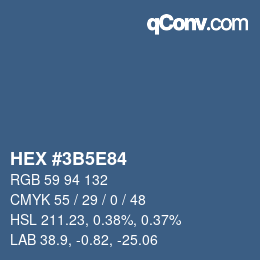 Color code: HEX #3B5E84 | qconv.com