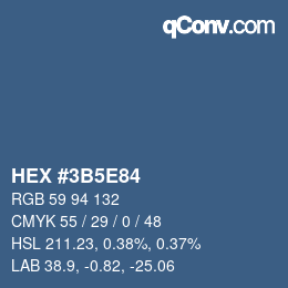 カラーコード: HEX #3B5E84 | qconv.com