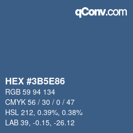カラーコード: HEX #3B5E86 | qconv.com