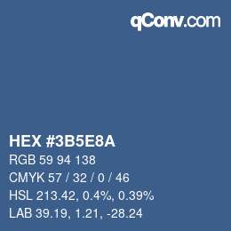 Color code: HEX #3B5E8A | qconv.com