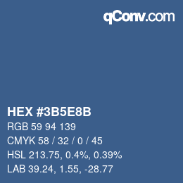 Color code: HEX #3B5E8B | qconv.com