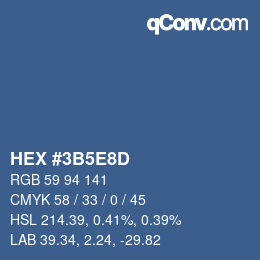 Farbcode: HEX #3B5E8D | qconv.com