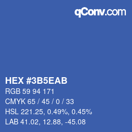 颜色代码: HEX #3B5EAB | qconv.com