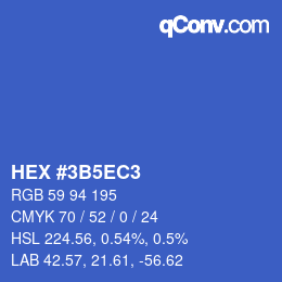カラーコード: HEX #3B5EC3 | qconv.com