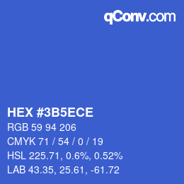 カラーコード: HEX #3B5ECE | qconv.com
