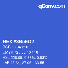 カラーコード: HEX #3B5ED2 | qconv.com