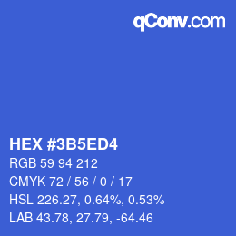 颜色代码: HEX #3B5ED4 | qconv.com