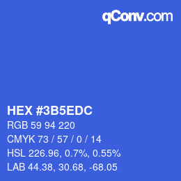 Color code: HEX #3B5EDC | qconv.com