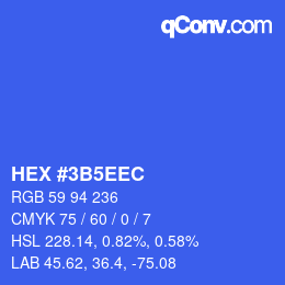 Color code: HEX #3B5EEC | qconv.com