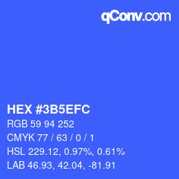 カラーコード: HEX #3B5EFC | qconv.com