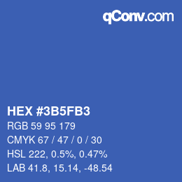Color code: HEX #3B5FB3 | qconv.com