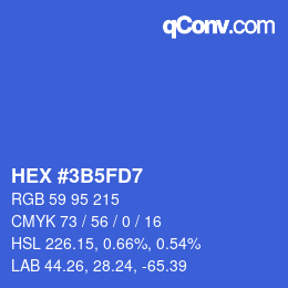 Color code: HEX #3B5FD7 | qconv.com