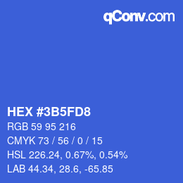 Color code: HEX #3B5FD8 | qconv.com