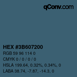 Color code: HEX #3B607200 | qconv.com