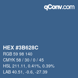 Color code: HEX #3B628C | qconv.com