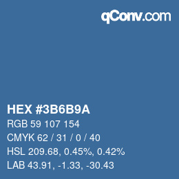 Color code: HEX #3B6B9A | qconv.com