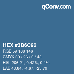 Color code: HEX #3B6C92 | qconv.com