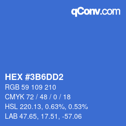 カラーコード: HEX #3B6DD2 | qconv.com
