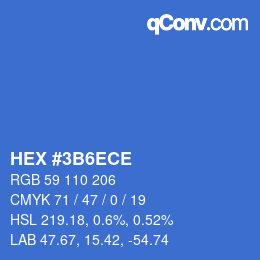 カラーコード: HEX #3B6ECE | qconv.com