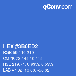 Color code: HEX #3B6ED2 | qconv.com