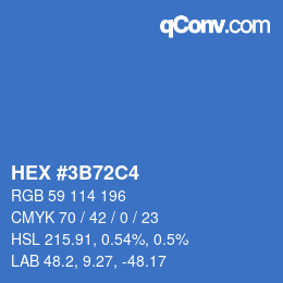 颜色代码: HEX #3B72C4 | qconv.com