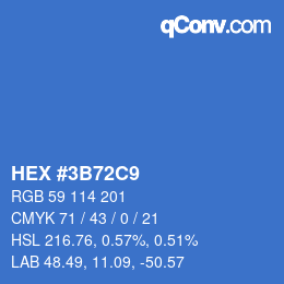 カラーコード: HEX #3B72C9 | qconv.com