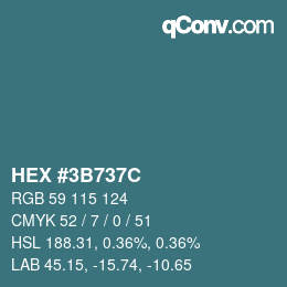 Código de color: HEX #3B737C | qconv.com