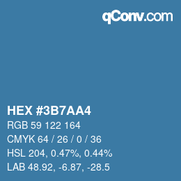 Farbcode: HEX #3B7AA4 | qconv.com