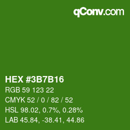 Farbcode: HEX #3B7B16 | qconv.com