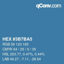 颜色代码: HEX #3B7BA5 | qconv.com