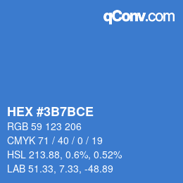 Color code: HEX #3B7BCE | qconv.com