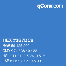カラーコード: HEX #3B7DC8 | qconv.com