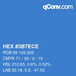 カラーコード: HEX #3B7ECE | qconv.com