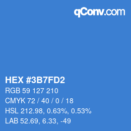 カラーコード: HEX #3B7FD2 | qconv.com