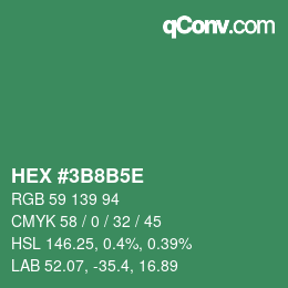 Código de color: HEX #3B8B5E | qconv.com